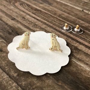 Labrador enamel earrings